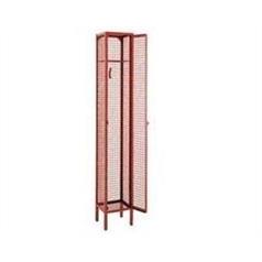 Mesh locker red 6 cube 1980mm high on stand 450 x 450 wide